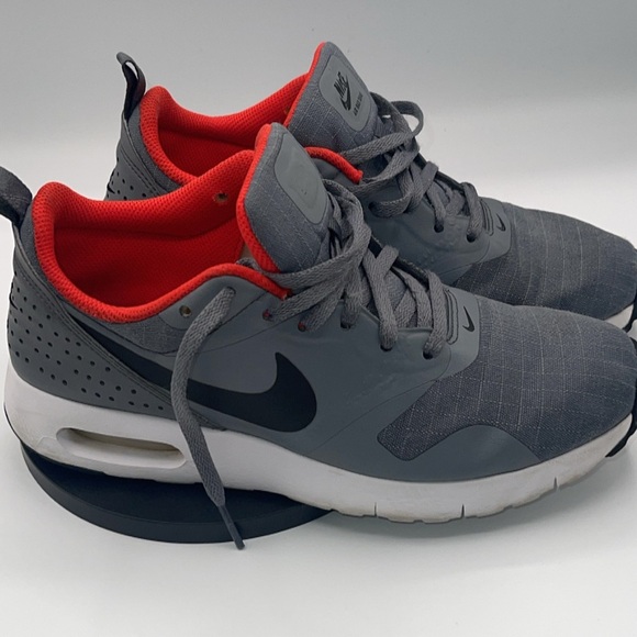 Nike Gray and Red Air Max Sneakers with Mesh Upper - Picture 3 of 6